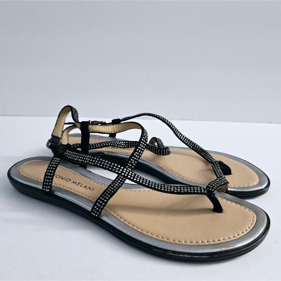 Antonio Melani Strappy Rhinestone Sandals Size 9 Brazil Festival Summer Feminine - Picture 1 of 9